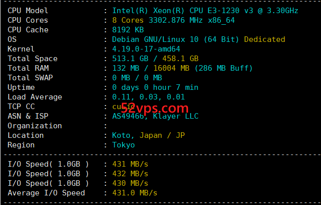 bgpto：日本东京机房独立服务器简单测评，分享实测数据