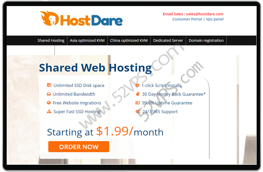 HostDare 美国云服务器VPS 1核/512MB/10GB NVMe硬盘/500GB流量/200Mbps带宽/KVM架构/.79/年