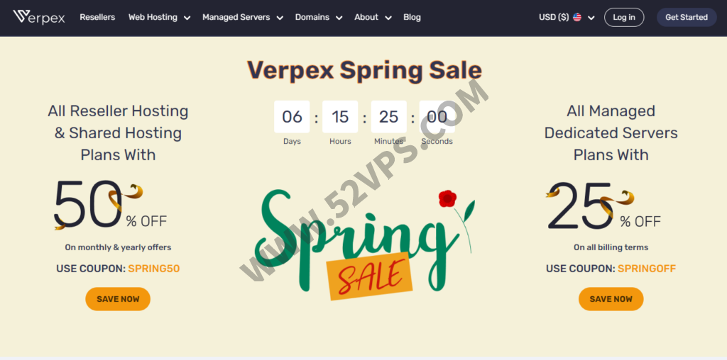 Verpex 国外VPS/托管VPS/带面板的VPS/不限流量/首月半价39.5美元起，可选新加坡、美国等