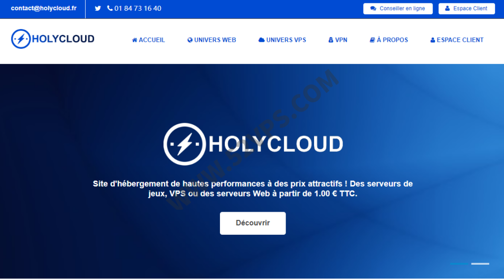 HolyCloud 法国不限流量VPS/AMD CPU/1核/4G内存/50G NVMe/1Gbps端口/€3.5/月