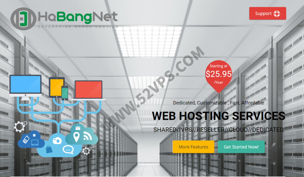 HaBangNet：日本VPS,1核/2GB/25g ssd/1000G流量/1Gbps端口.95/月