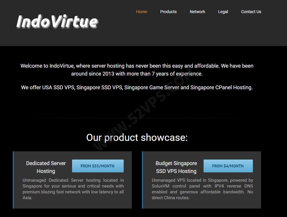 IndoVirtue：新加坡VPS/可选OpenVZ或KVM/每月5美元起