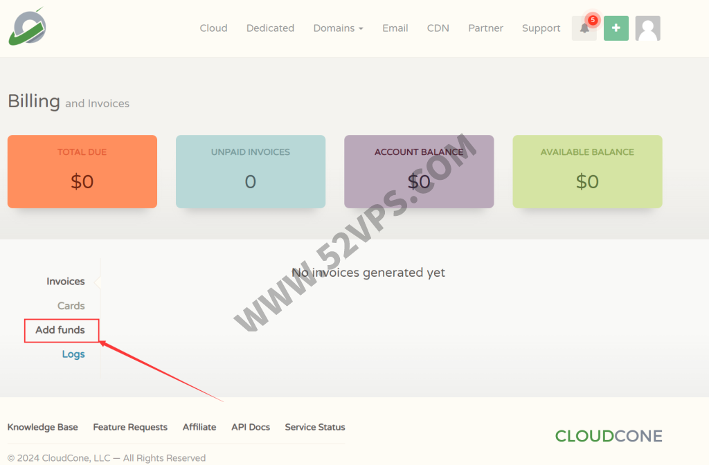 CloudCone：注册、充值及购买教程