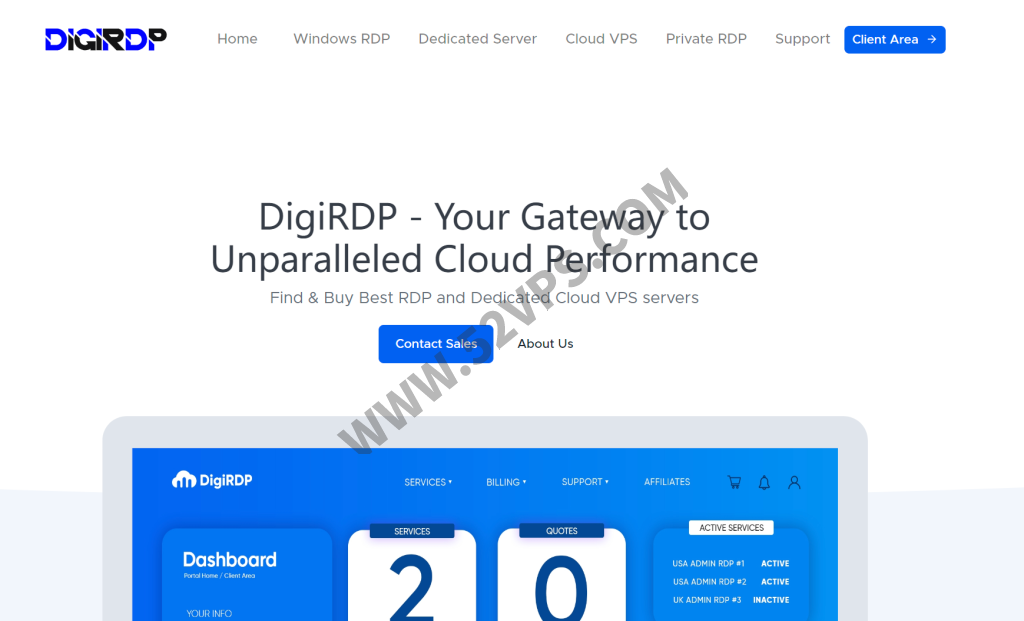 DigiRDP：国外VPS主机，KVM架构、NVMe硬盘，年付起，可选印度和美国